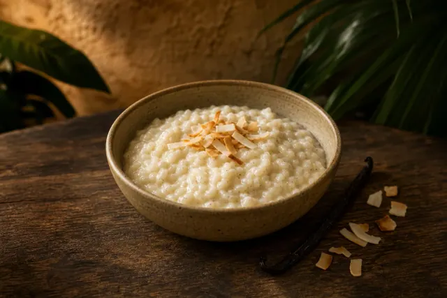 Coconut & vanilla rice pudding